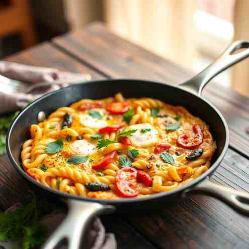 Delicious Frying Pan Pasta Frittata - Easy Leftover Recipe